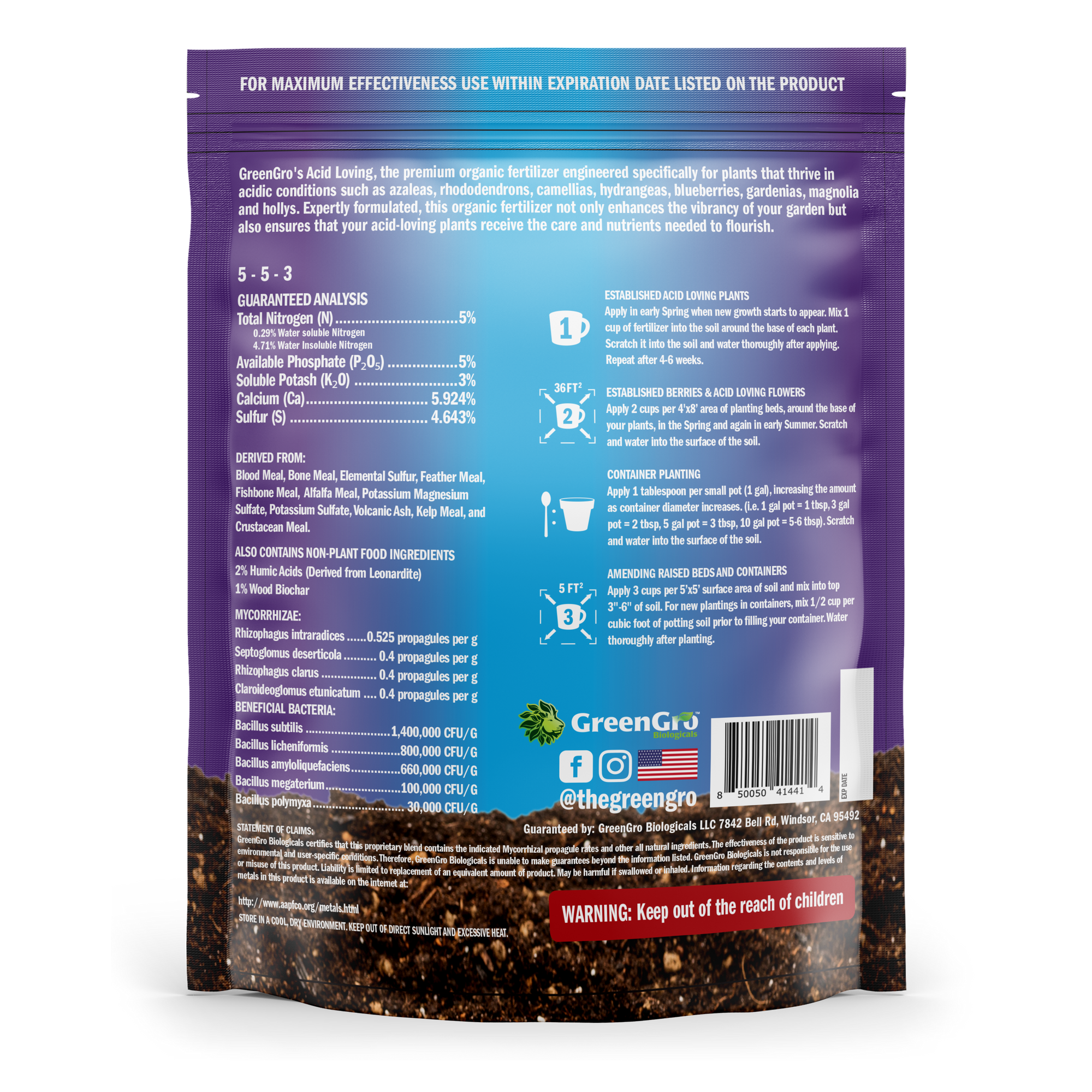 fertilizer for acid loving plants australia GreenGro Biologicals Acid-Loving Fertilizer - 4lb