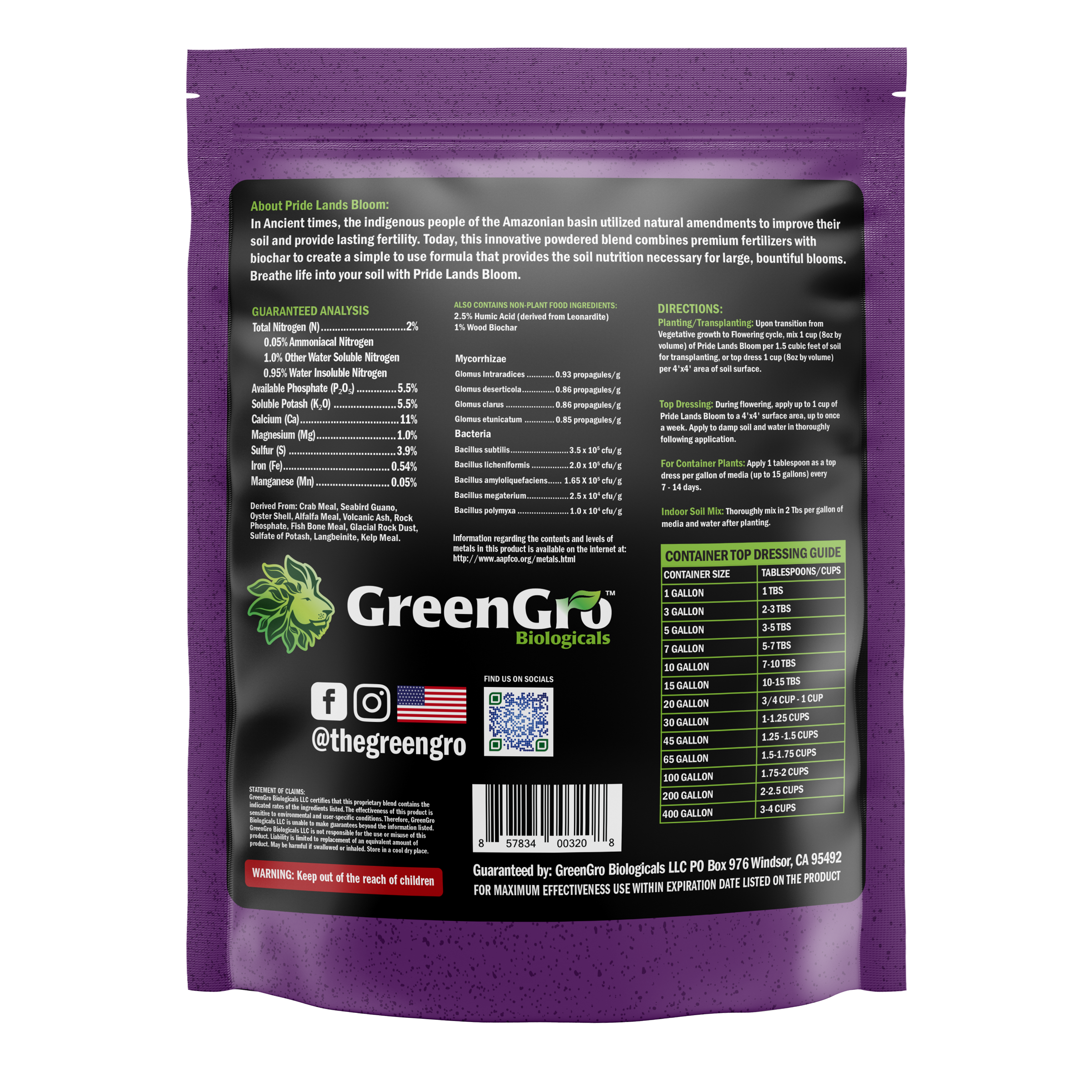 GreenGro Biologicals Pride Lands Bloom - Thumbnail 4