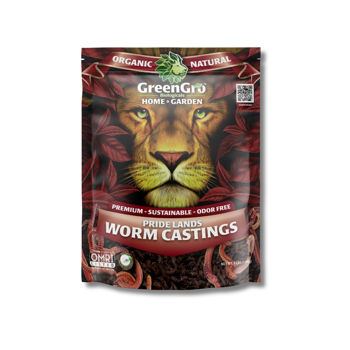 GreenGro Pride Lands Worm Castings - 4 lb